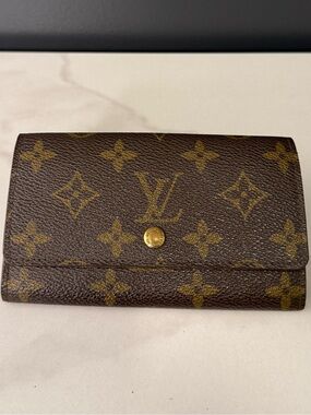 Louis Vuitton Monogram Canvas Brown and Gold Snap Wallet